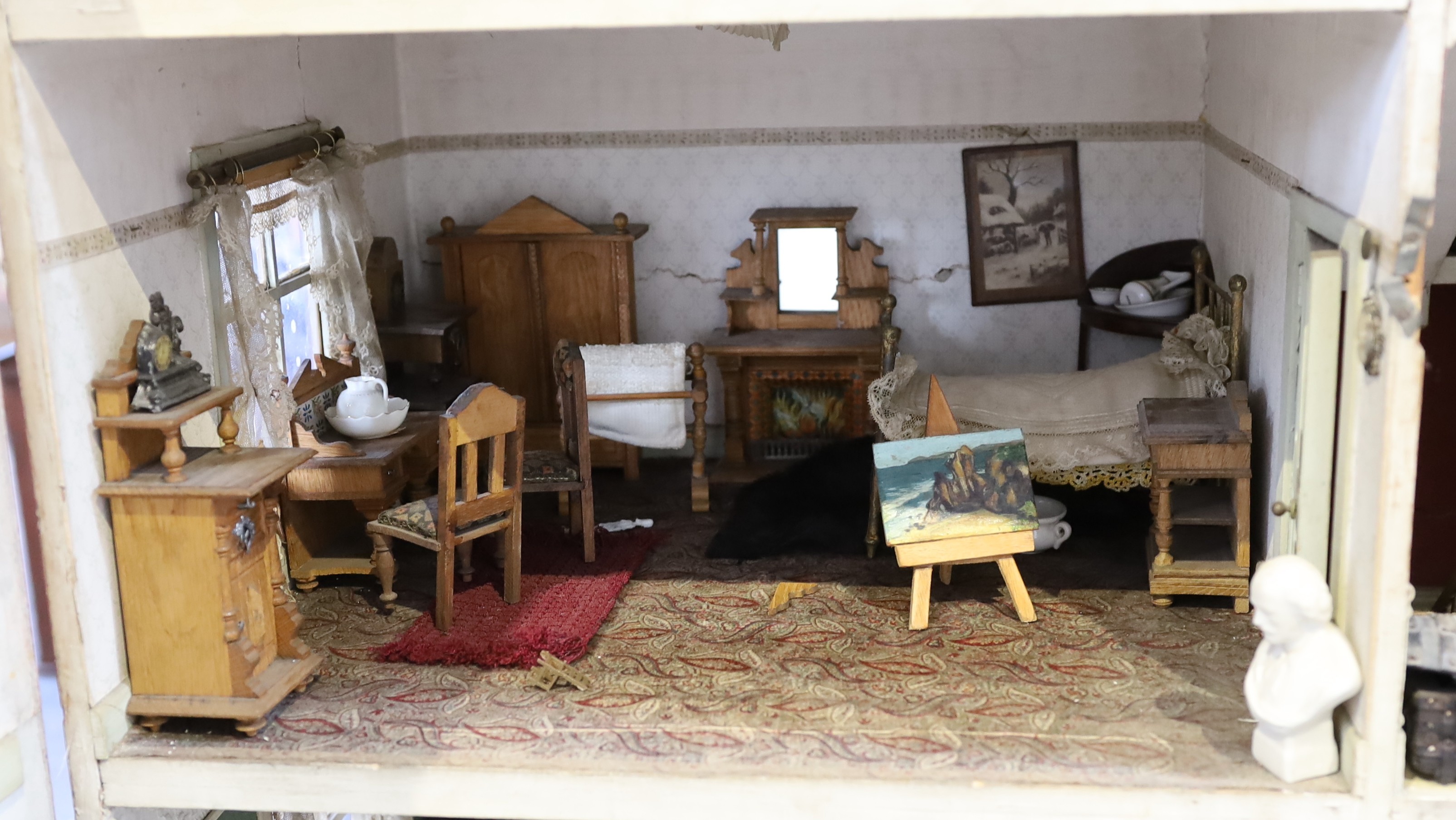 'Ednaville': A fine fully furnished Victorian dolls' house, circa 1880-1900